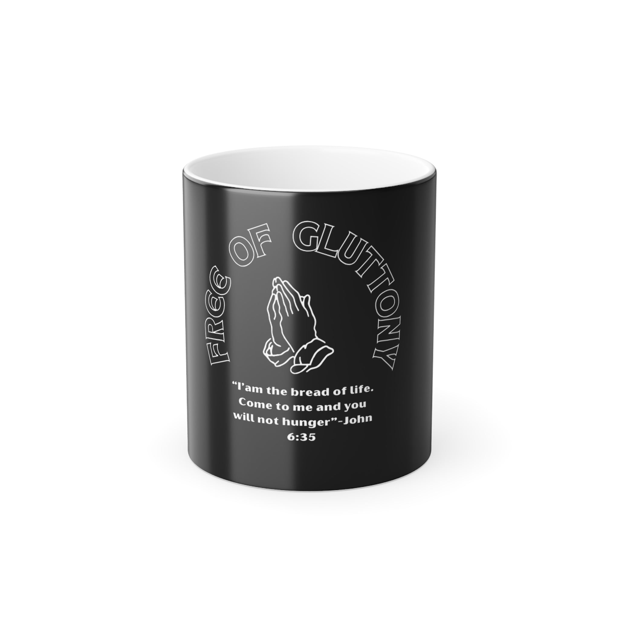 Color-Changing Mug — "Tree of Gluttony" Praying Hands Design, 11oz